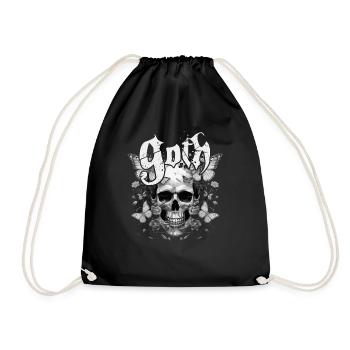 Crâne gothique - Sac de sport léger - noir - Devant
