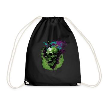 Skull - Drawstring Bag - black - Front