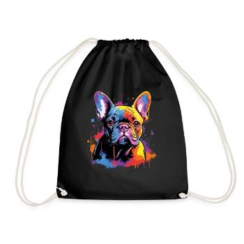 Bouledogue français mignon - Sac de sport léger - noir - Devant