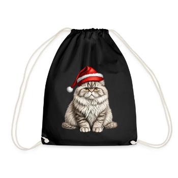 Chat persan de Noël - Sac de sport léger - noir - Devant
