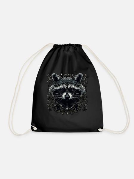 Waschbär - Turnbeutel - Schwarz