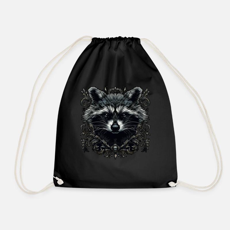 Waschbär - Turnbeutel - Schwarz