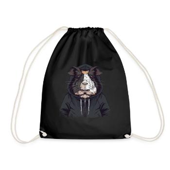 Cochon d’Inde Hip Hop Cool - Sac de sport léger - noir - Devant