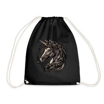 Licorne Steampunk - Sac de sport léger - noir - Devant