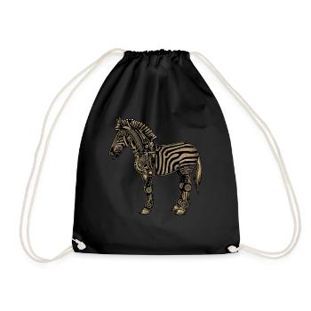 Zèbre Steampunk - Sac de sport léger - noir - Devant
