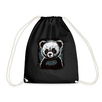 Trauriger Panda - Turnbeutel - Schwarz - Vorne