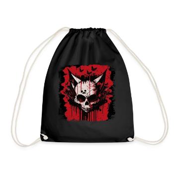 Crâne de chat zombie - Sac de sport léger - noir - Devant