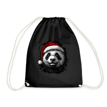 Panda de Noël - Sac de sport léger - noir - Devant