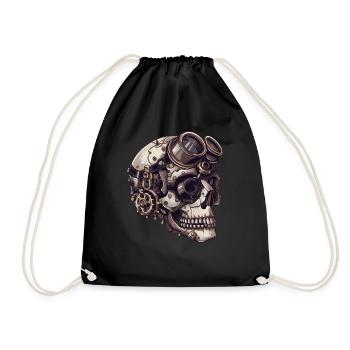 Dieselpunk Zombie Totenkopf - Turnbeutel - Schwarz - Vorne