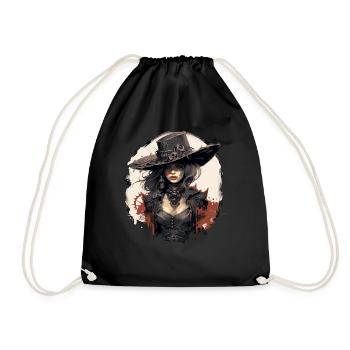 Emo Cowboy Steampunk Fille - Sac de sport léger - noir - Devant
