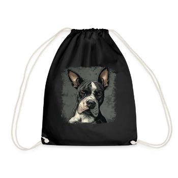 Bull terrier - Sac de sport léger - noir - Devant