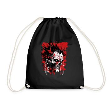 Bad-tempered Horror Punk Zombie - Drawstring Bag - black - Front