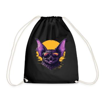 Funny Bat - Drawstring Bag - black - Front