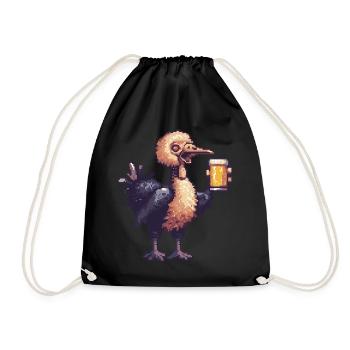 Strauss Pixel Beer - Drawstring Bag - black - Front
