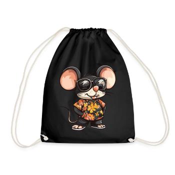 Mouse Comic Funny Summer - Drawstring Bag - black - Front