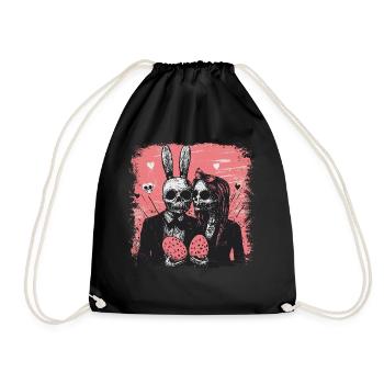 Spooky Easter couple - Drawstring Bag - black - Front