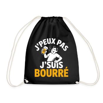 J'Peux Pas J'Suis Bourré Apéro Humour - Sac de sport léger - noir - Devant
