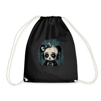 Triste Gothique Panda Fille - Sac de sport léger - noir - Devant