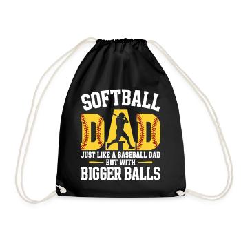 Humor Papa Softball - Turnbeutel - Schwarz - Vorne