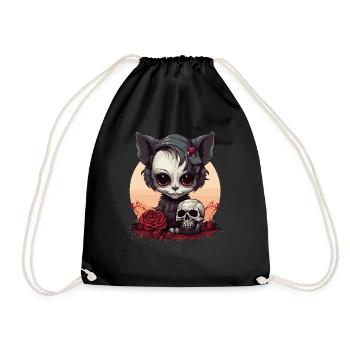 Mignon Chaton Gothique Emo - Sac de sport léger - noir - Devant