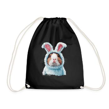 Cochon d’Inde en costume de lapin - Sac de sport léger - noir - Devant