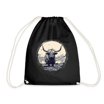 Bovins écossais des Highlands - Sac de sport léger - noir - Devant