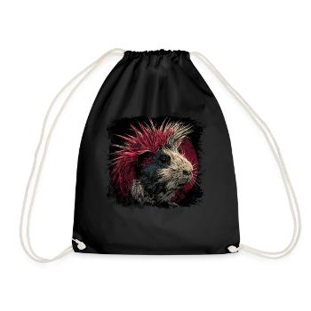 Guinea Pig Punk - Drawstring Bag - black - Front