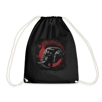 Punkrock Elefant - Turnbeutel - Schwarz - Vorne