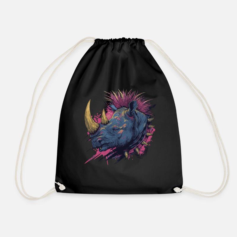 Fantasy Punkrock Nashorn - Turnbeutel - Schwarz