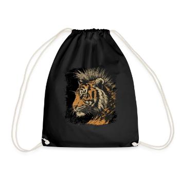 Tigerpunk - Drawstring Bag - black - Front