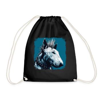 Punk Rock Bull Terrier - Drawstring Bag - black - Front