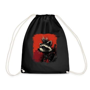 Raton laveur Ninja Punk - Sac de sport léger - noir - Devant