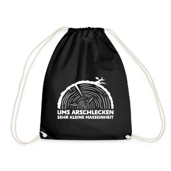 Ums arschlecken sehr kleine Masseinheit weiß - Turnbeutel - Schwarz - Vorne