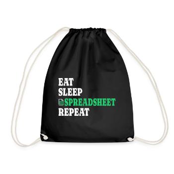 Insurance Actuary Analyst Spreadsheet - Drawstring Bag - black - Front