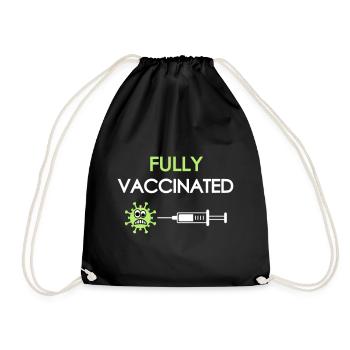 Vollständig geimpft, covid, fully vaccinated - Turnbeutel - Schwarz - Vorne