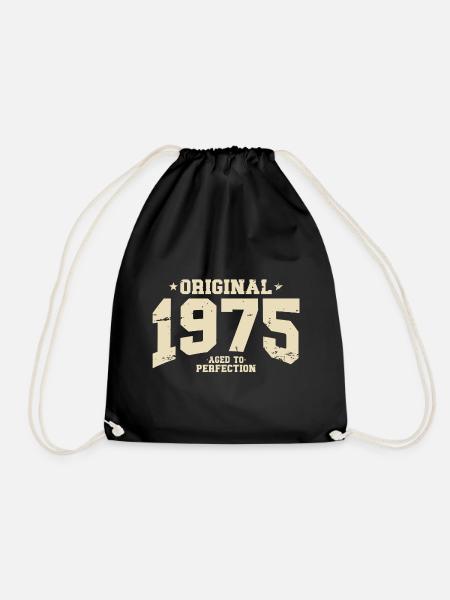1975 Jahrgang geboren Vintage Geburtstag Geschenk - Turnbeutel - Schwarz