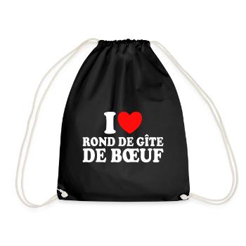 Boucher I Love Rond De Gîte De Boeuf - Sac de sport léger - noir - Devant