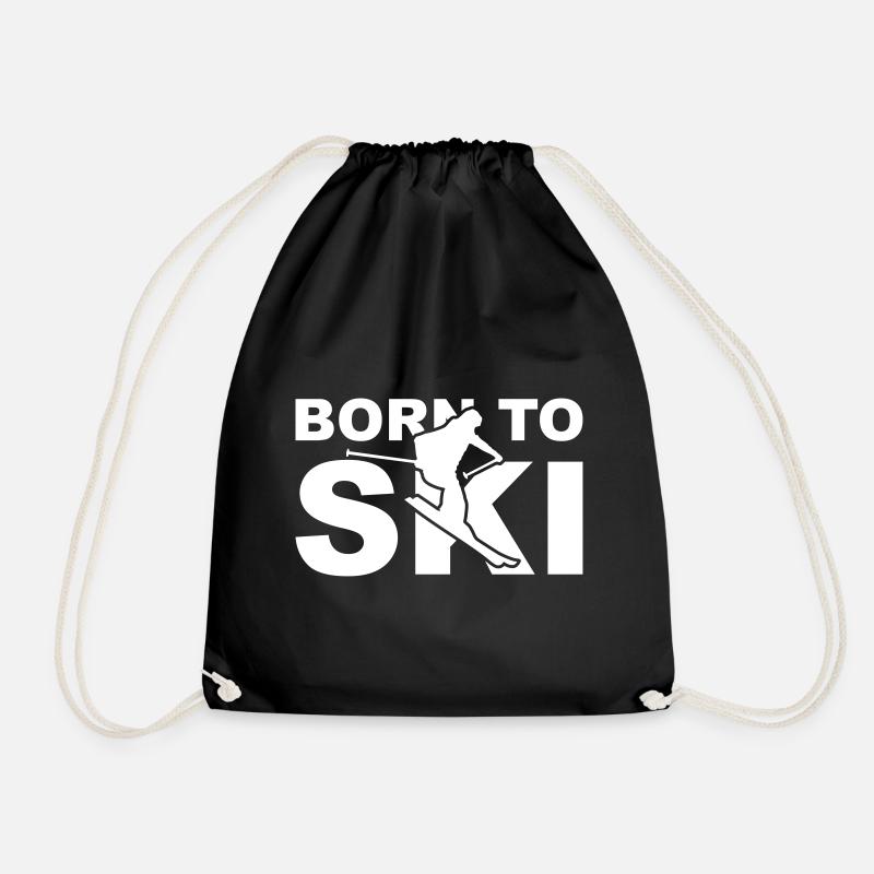 Born to ski - Turnbeutel - Schwarz