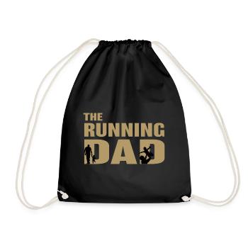 The running dad birthday gift dad humor - Drawstring Bag - black - Front