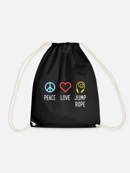 Peace Love Jump Rope - Turnbeutel - Schwarz