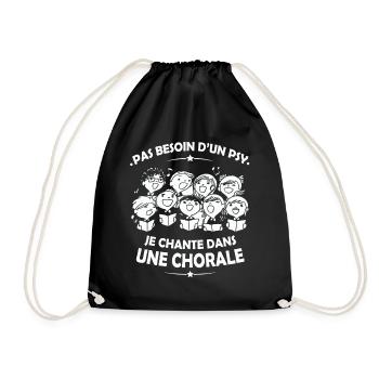 Pas besoin d'un Psy ... Je chante dans une Chorale - Sac de sport léger - noir - Devant