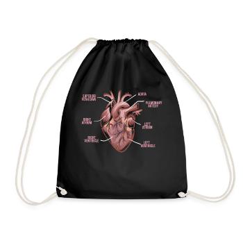 Anatomie du coeur - Anatomie d'un coeur - Sac de sport léger - noir - Devant