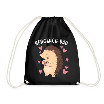 Hedgie Hedgehog Dad Hedgehog - Drawstring Bag - black - Front