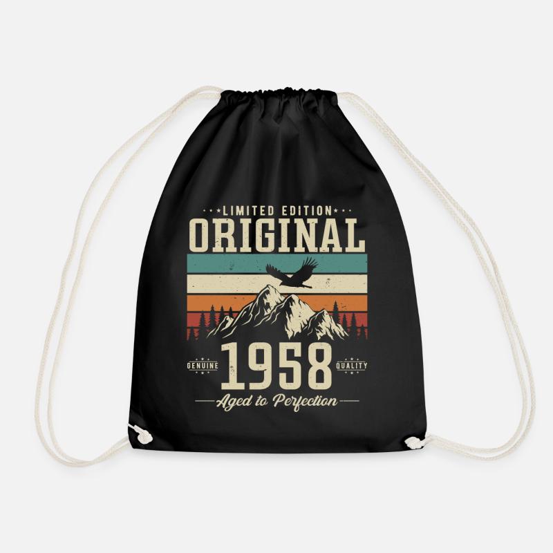 Original 1958 Jahrgang Vintage Geburtstag Geschenk - Turnbeutel - Schwarz