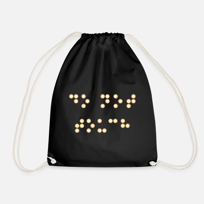braille - Drawstring Bag - black