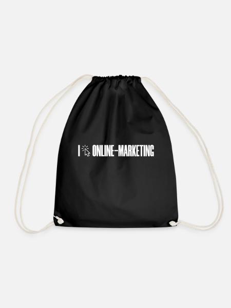 I love Online Marketing Gift Idea Marketing - Drawstring Bag - black