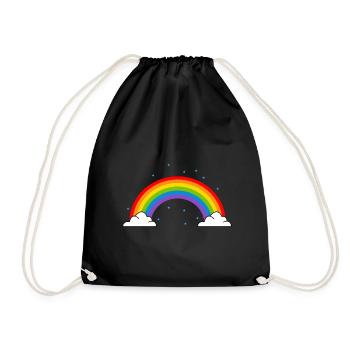 Regenbogen - Turnbeutel - Schwarz - Vorne