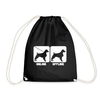 Brittany Spaniel Epagneul Breton Dog - Drawstring Bag - black - Front