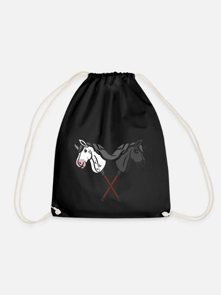 hobby horsing - Drawstring Bag - black