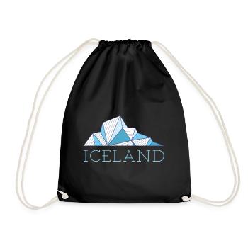 Iceland Ice Floe Iceland Glacier - Drawstring Bag - black - Front